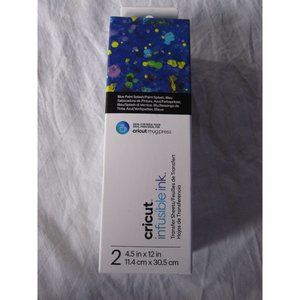 NEW Cricut Infusible Ink Transfer Sheets‎ 2 sheets 4.5" by 12" Blue Paint Splash